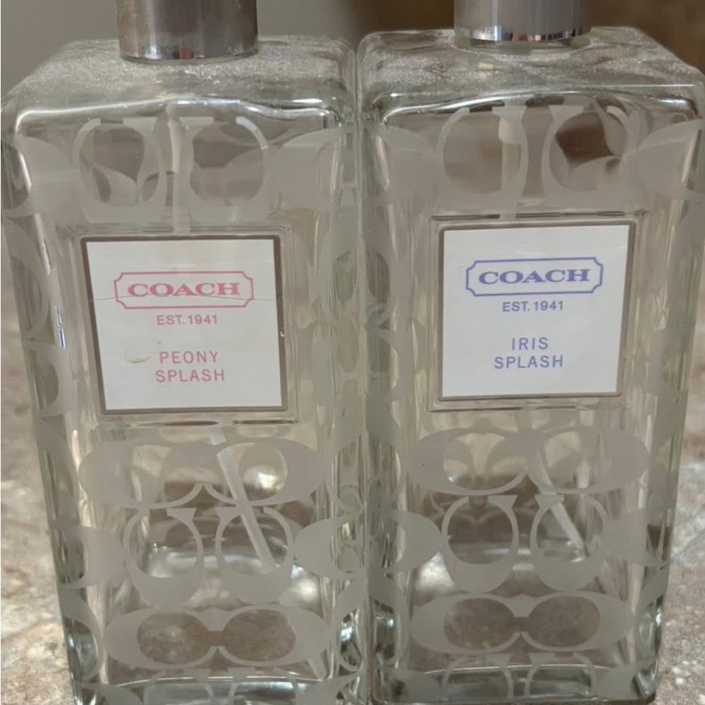 2 Like New Empty Bottles of Coach Peony and Iris Splash Duo